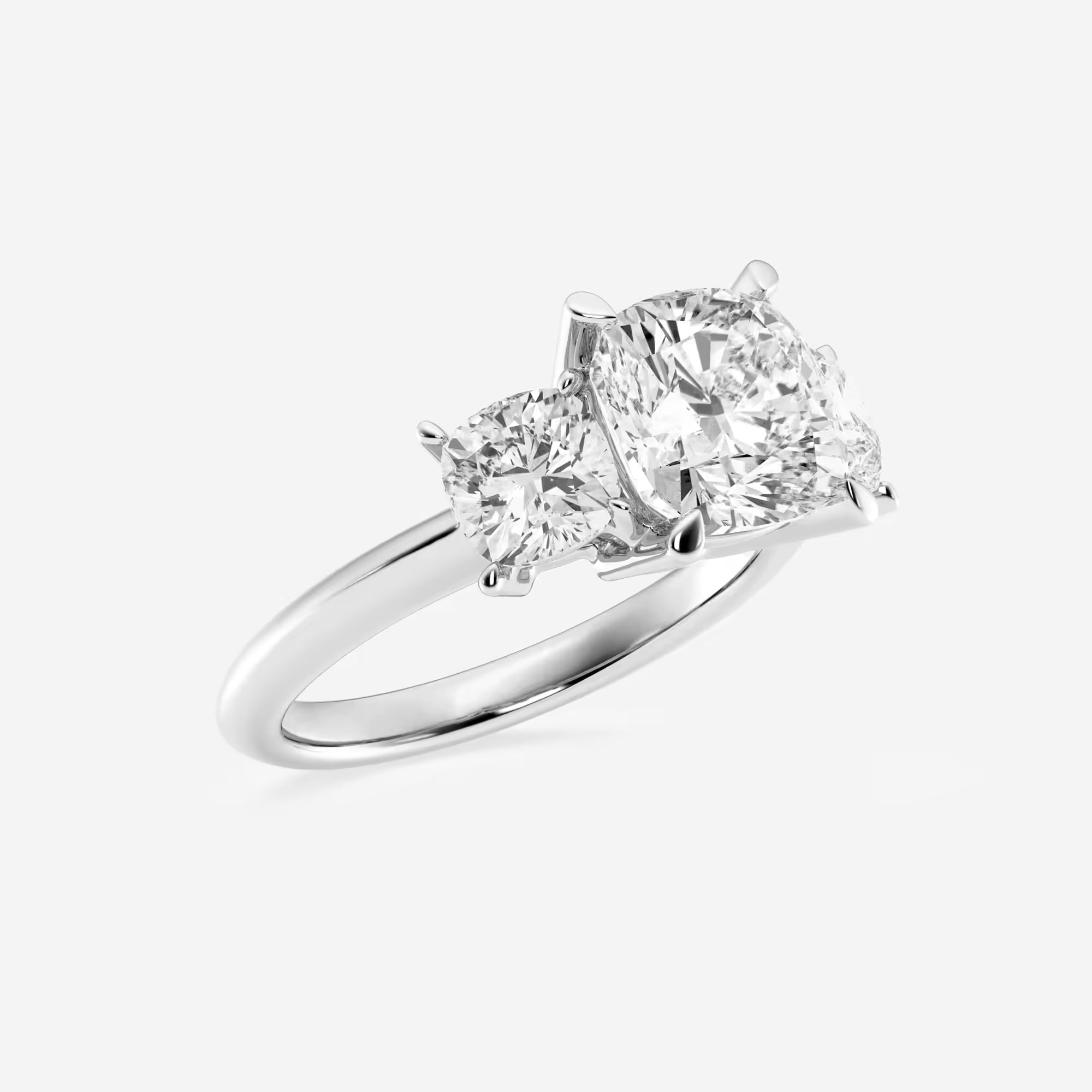 Cushion Lab Grown Diamond Three-Stone Engagement Ring
