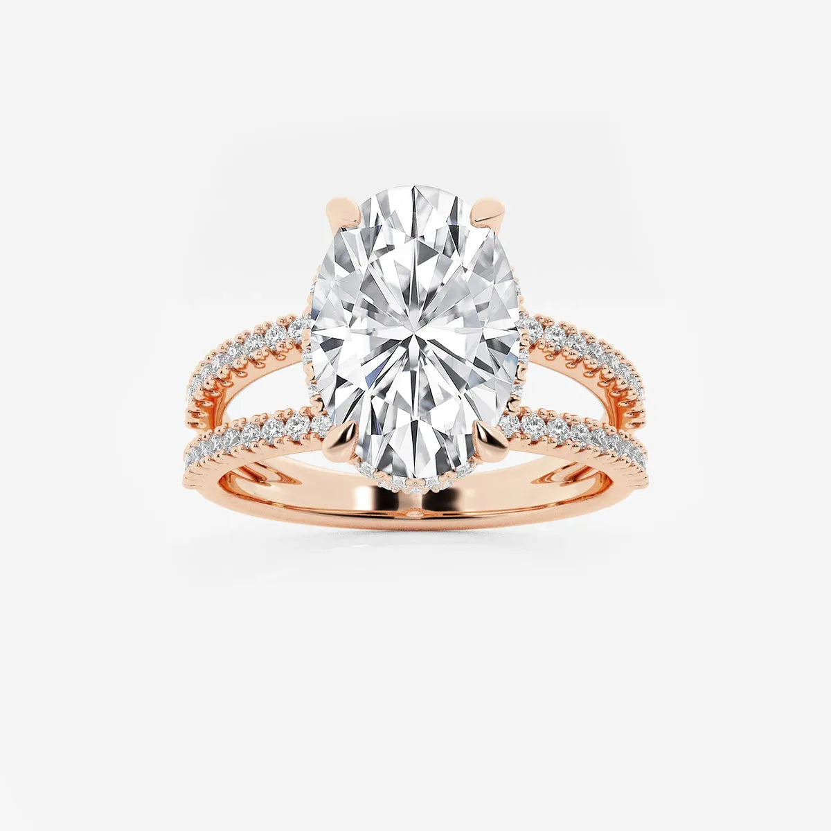 Celestia Oval Lab Grown Diamond Split Shank Engagement Ring