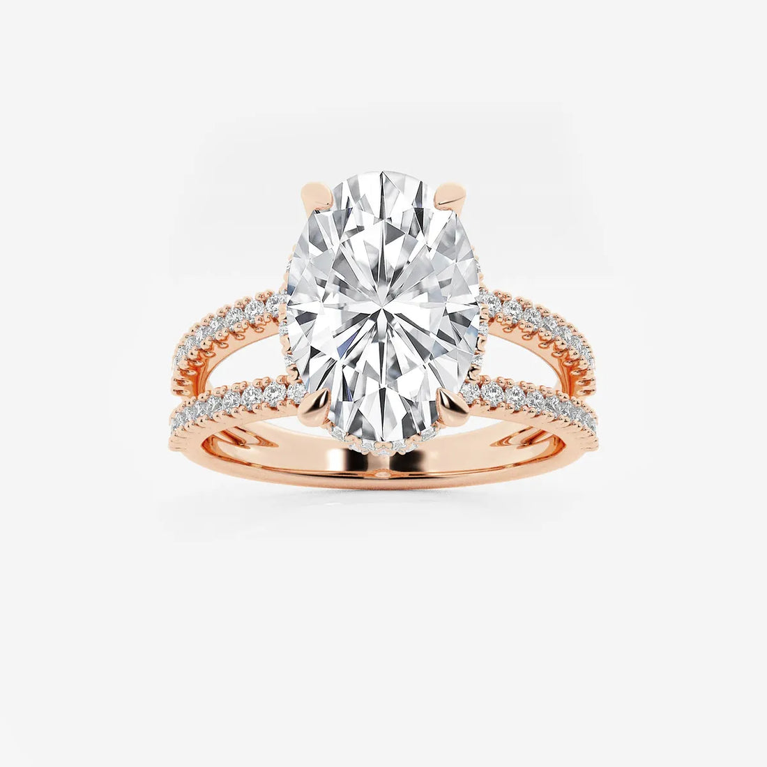 Celestia Oval Lab Grown Diamond Split Shank Engagement Ring
