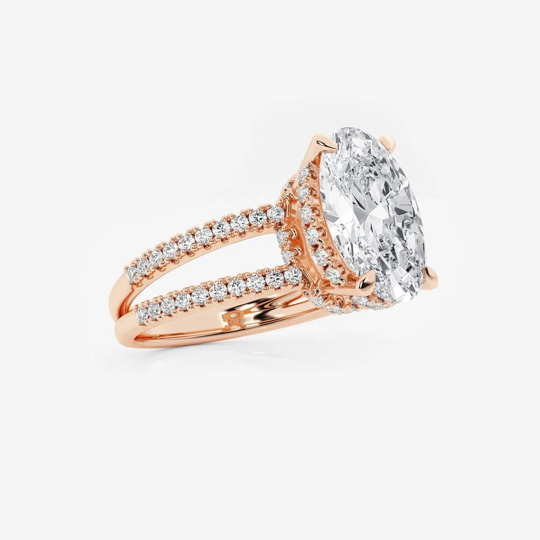 Celestia Oval Lab Grown Diamond Split Shank Engagement Ring