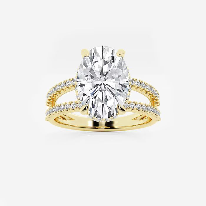 Celestia Oval Lab Grown Diamond Split Shank Engagement Ring