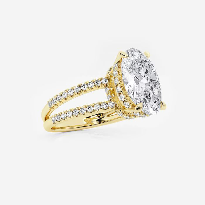 Celestia Oval Lab Grown Diamond Split Shank Engagement Ring