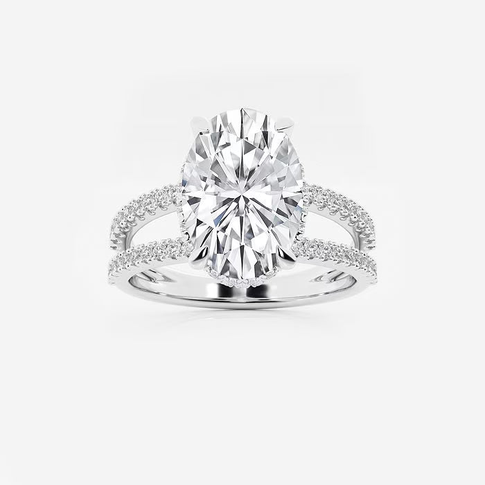 Celestia Oval Lab Grown Diamond Split Shank Engagement Ring