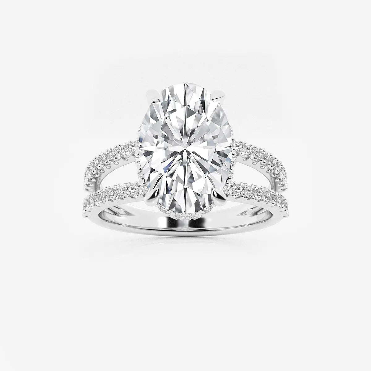 Celestia Oval Lab Grown Diamond Split Shank Engagement Ring