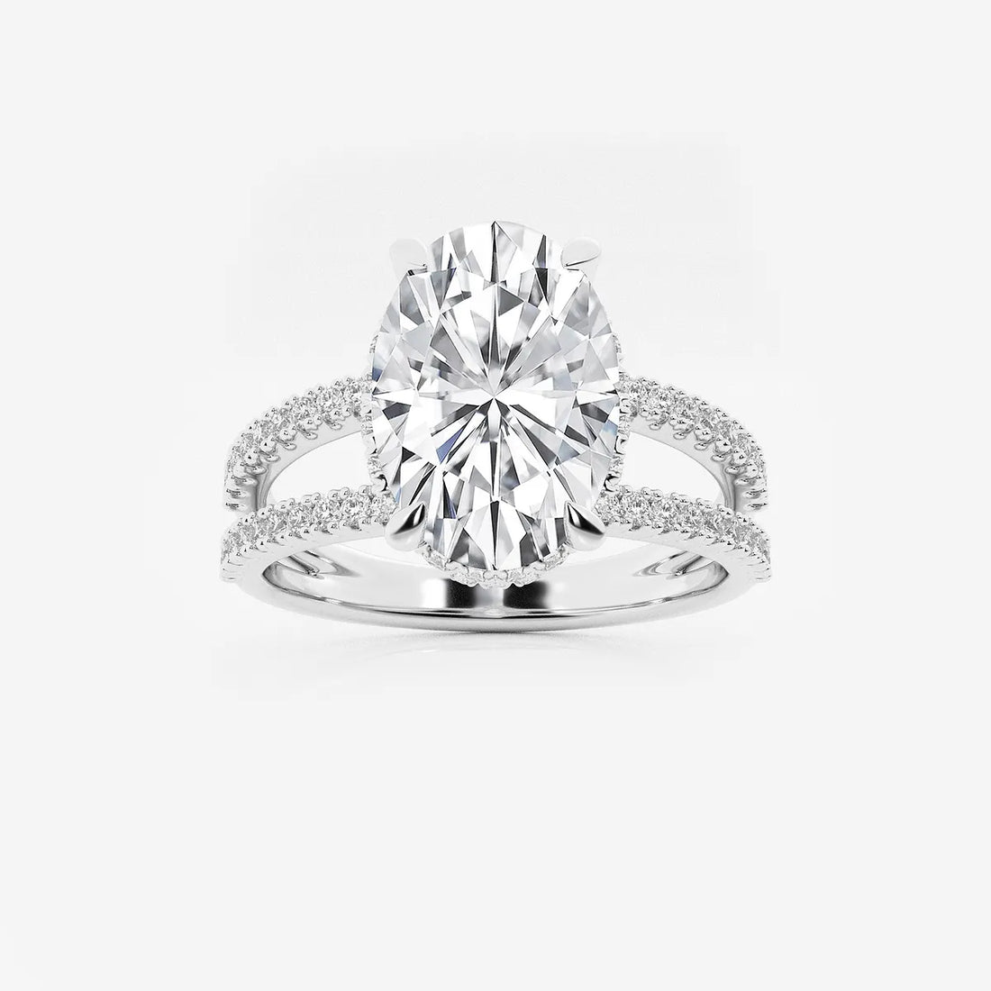Celestia Oval Lab Grown Diamond Split Shank Engagement Ring