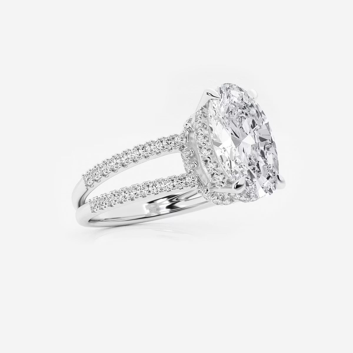 Celestia Oval Lab Grown Diamond Split Shank Engagement Ring