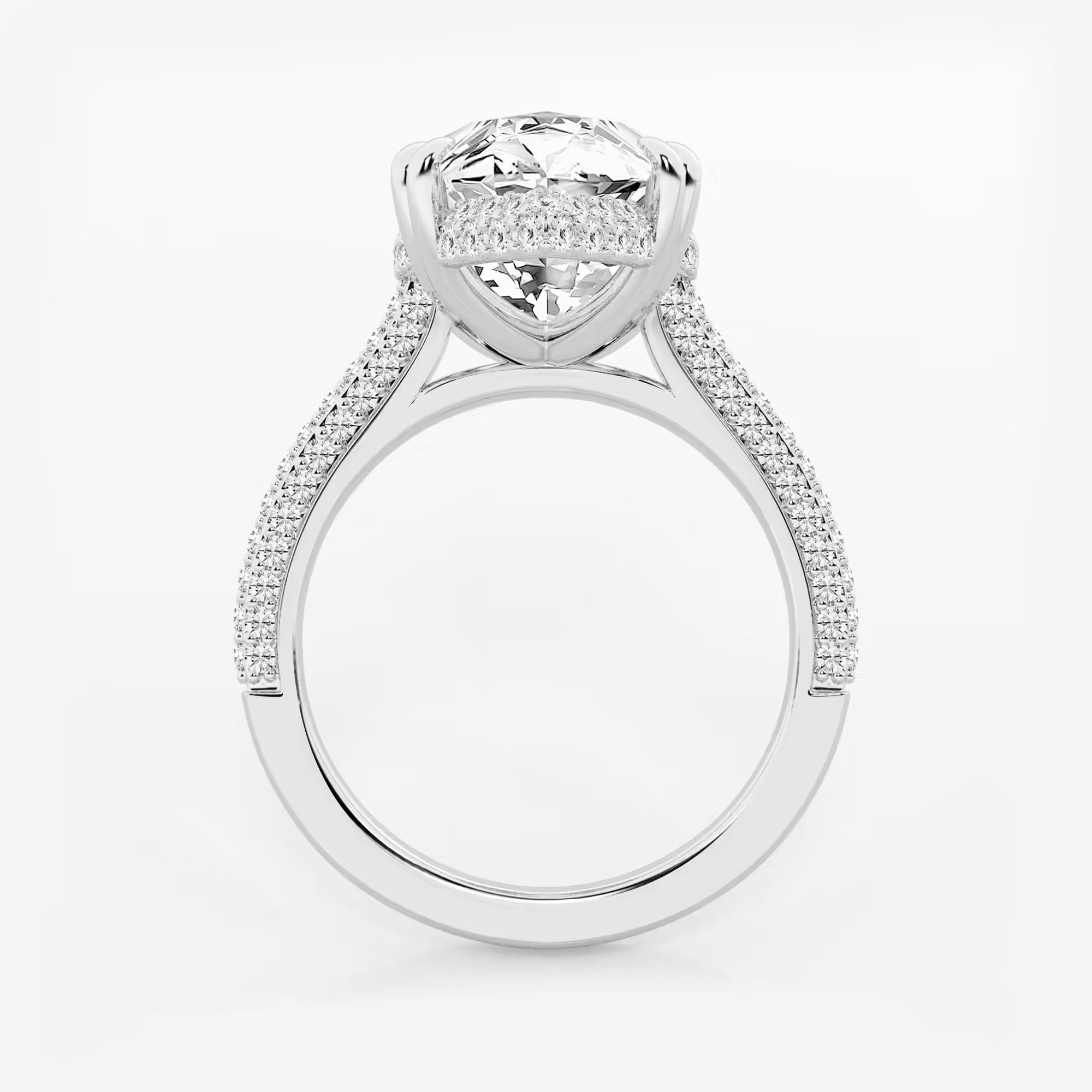 Elara Marquise Lab-Grown Diamond Double Prong Hidden Halo Engagement Ring
