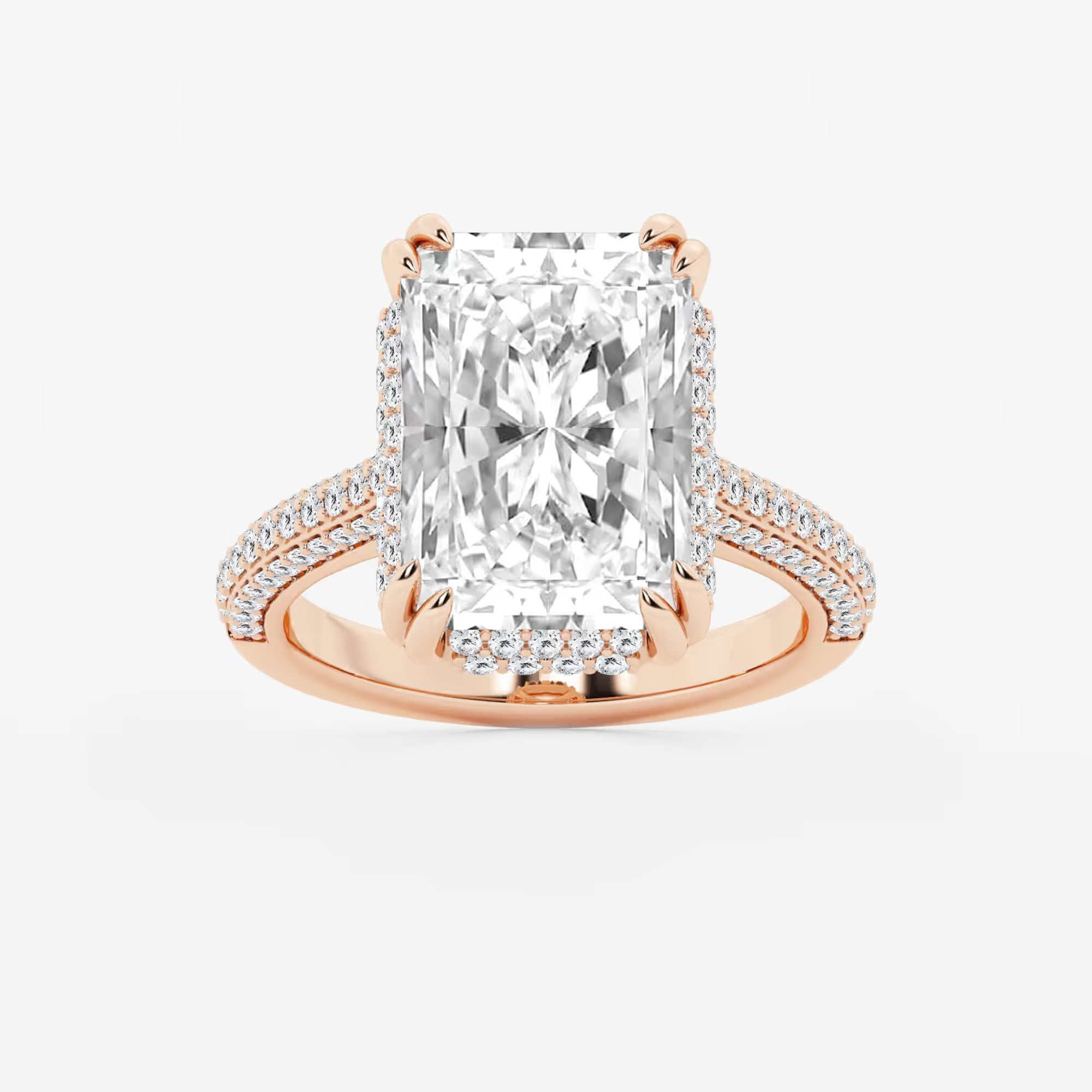 Aveline Radiant Lab-Grown Diamond Double Prong Hidden Halo Engagement Ring