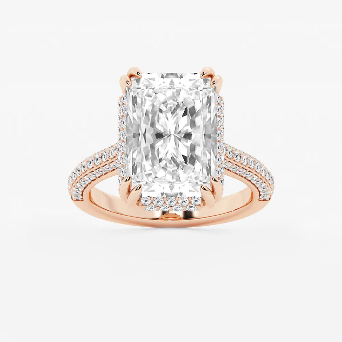 Aveline Radiant Lab-Grown Diamond Double Prong Hidden Halo Engagement Ring