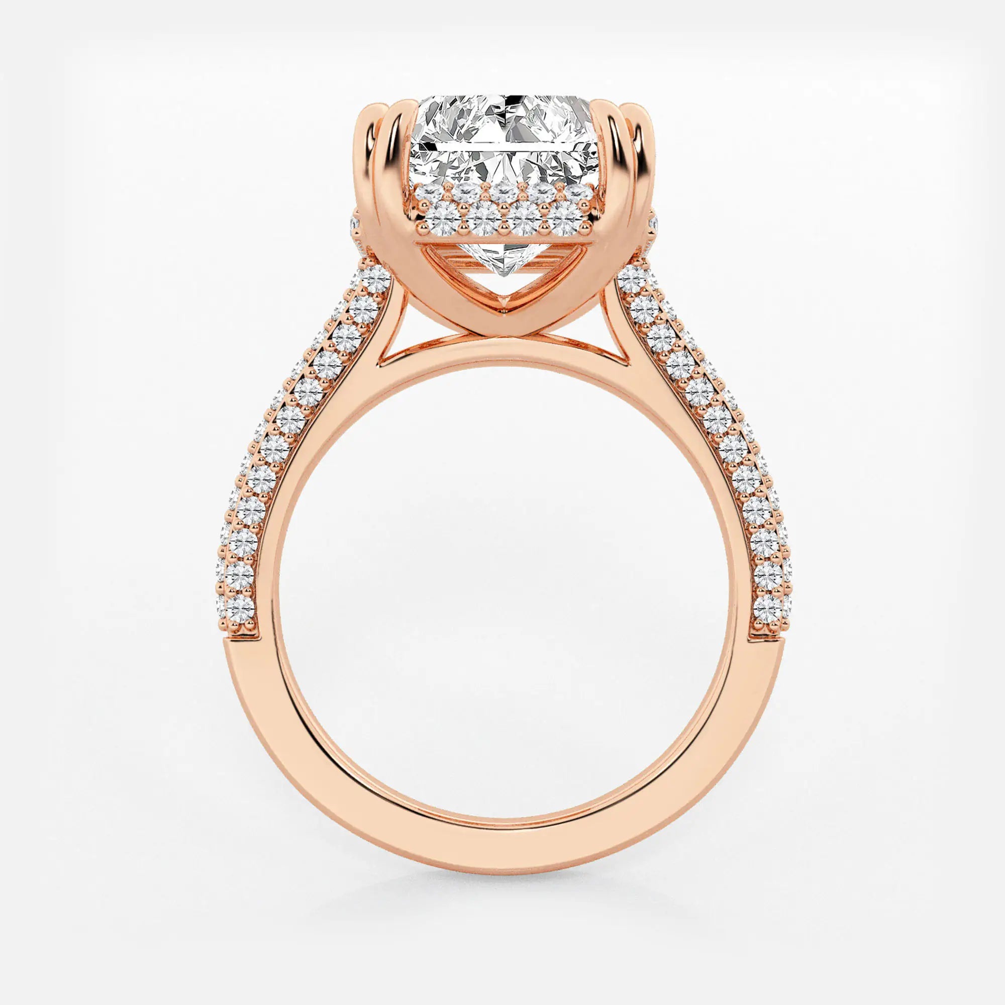 Aveline Radiant Lab-Grown Diamond Double Prong Hidden Halo Engagement Ring
