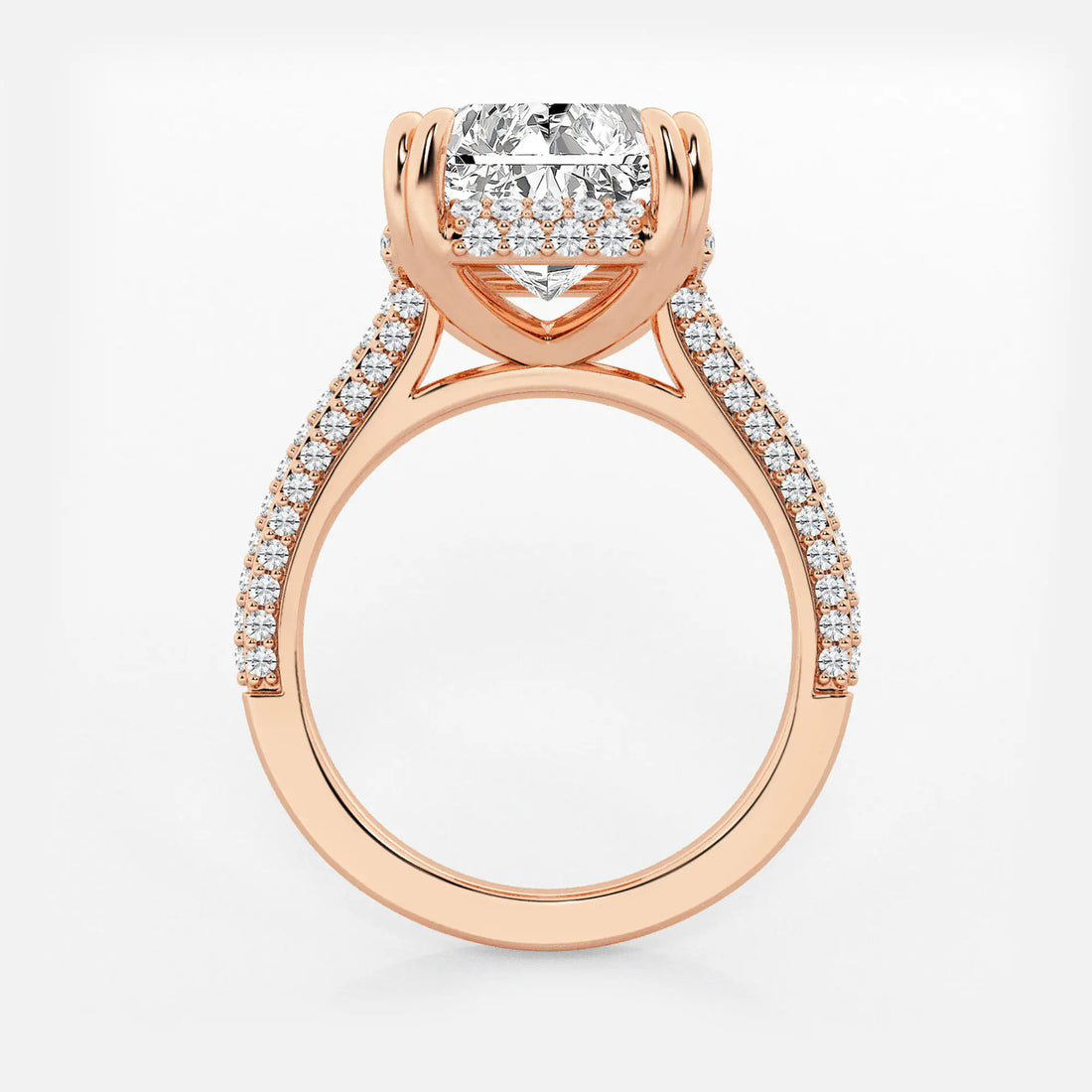 Aveline Radiant Lab-Grown Diamond Double Prong Hidden Halo Engagement Ring
