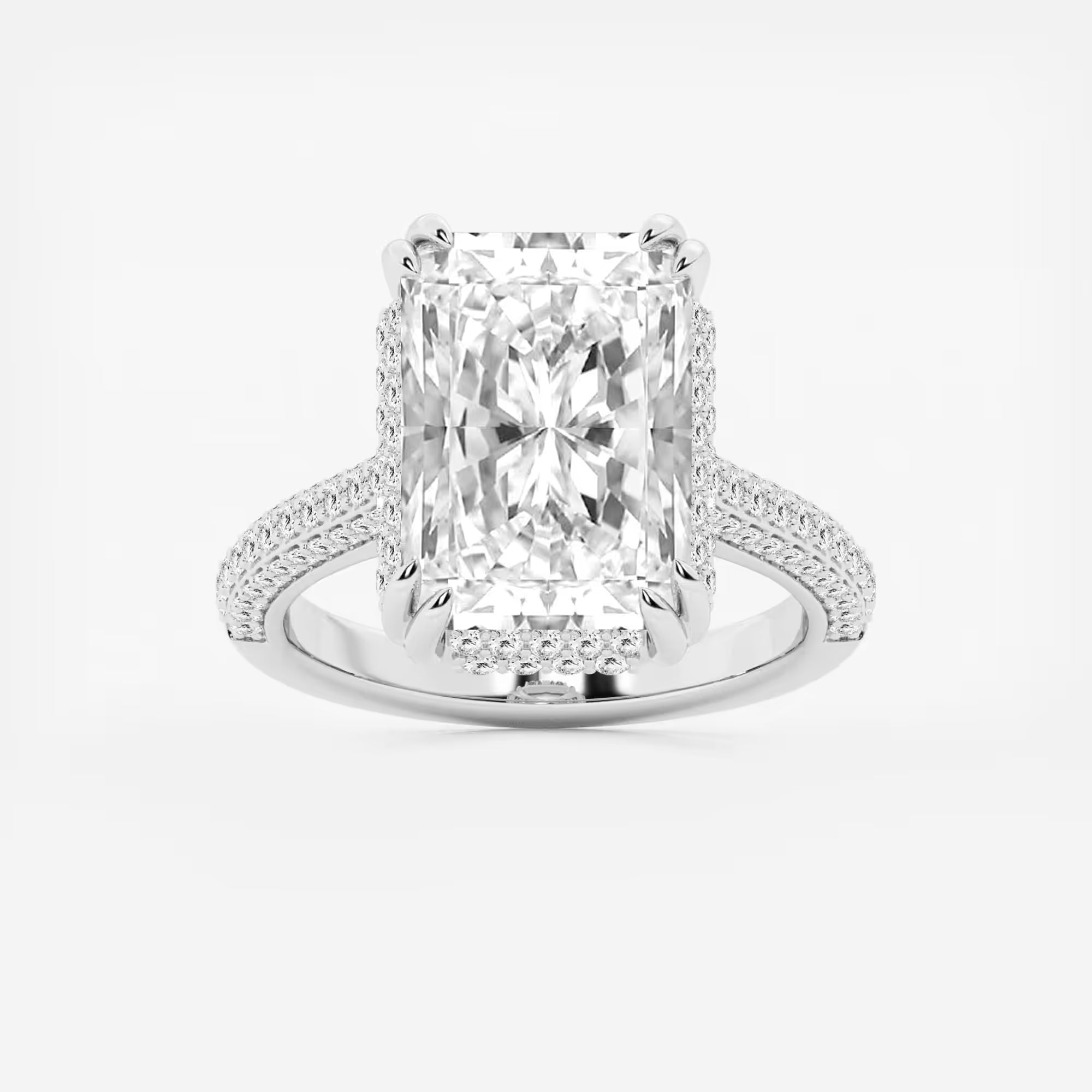 Aveline Radiant Lab-Grown Diamond Double Prong Hidden Halo Engagement Ring