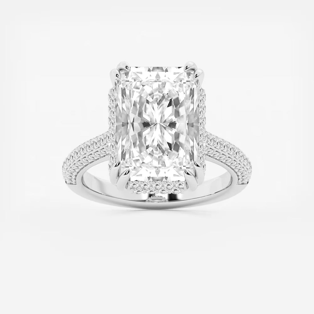 Aveline Radiant Lab-Grown Diamond Double Prong Hidden Halo Engagement Ring