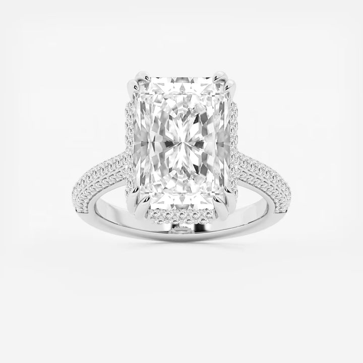 Aveline Radiant Lab-Grown Diamond Double Prong Hidden Halo Engagement Ring