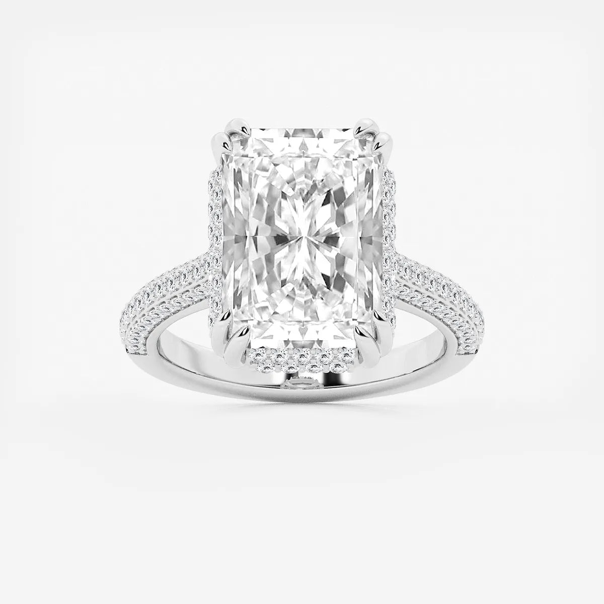 Aveline Radiant Lab-Grown Diamond Double Prong Hidden Halo Engagement Ring