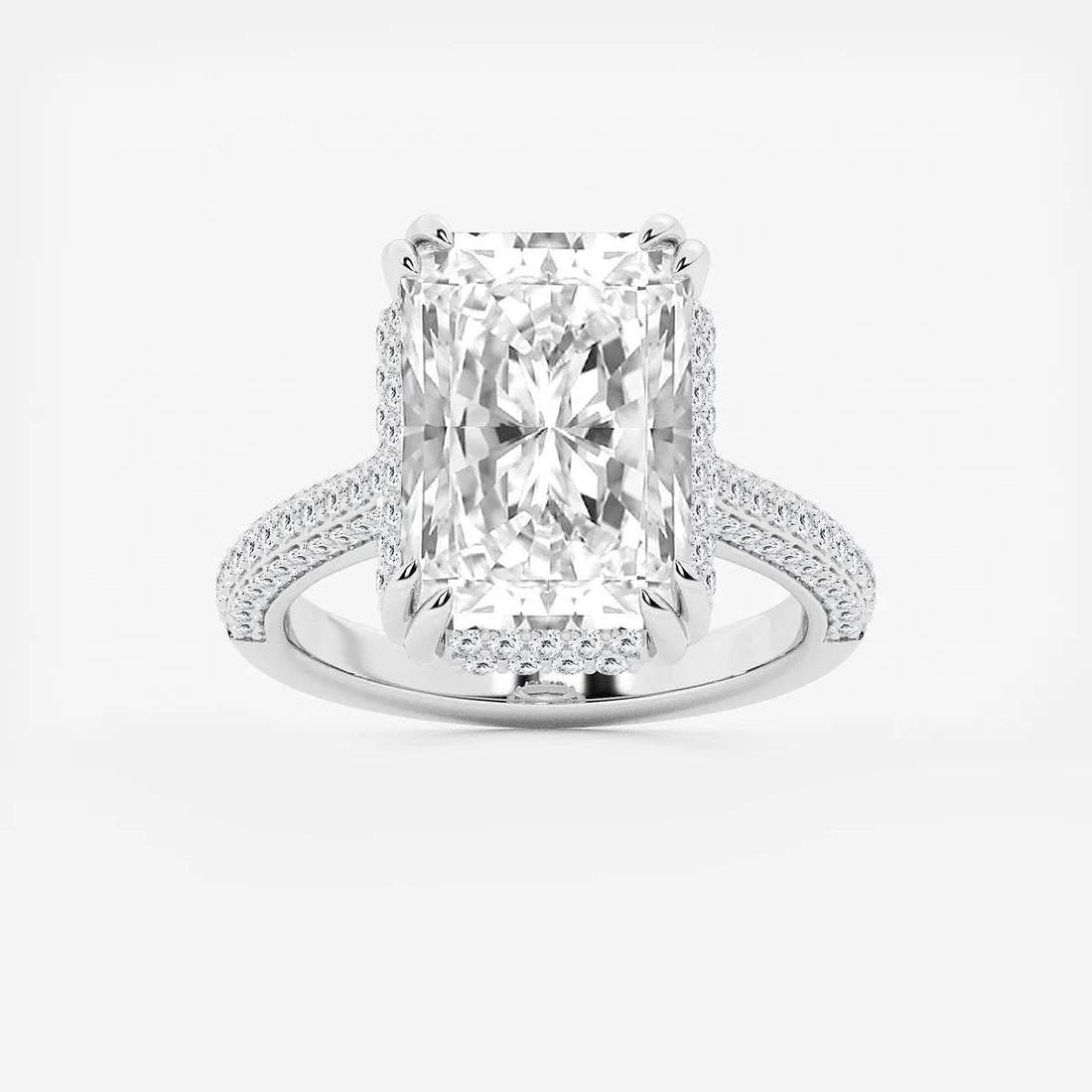 Aveline Radiant Lab-Grown Diamond Double Prong Hidden Halo Engagement Ring