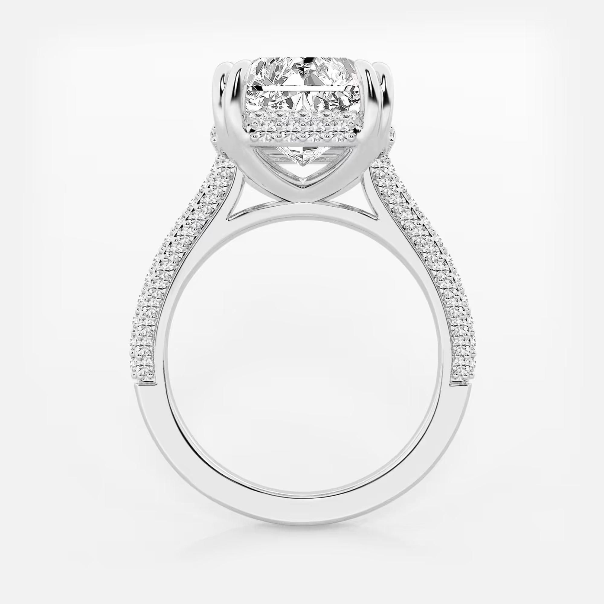 Aveline Radiant Lab-Grown Diamond Double Prong Hidden Halo Engagement Ring