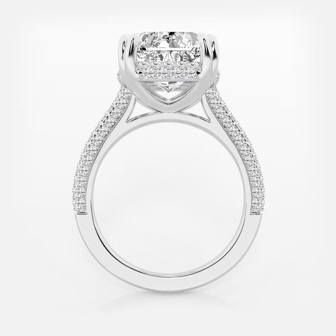 Aveline Radiant Lab-Grown Diamond Double Prong Hidden Halo Engagement Ring