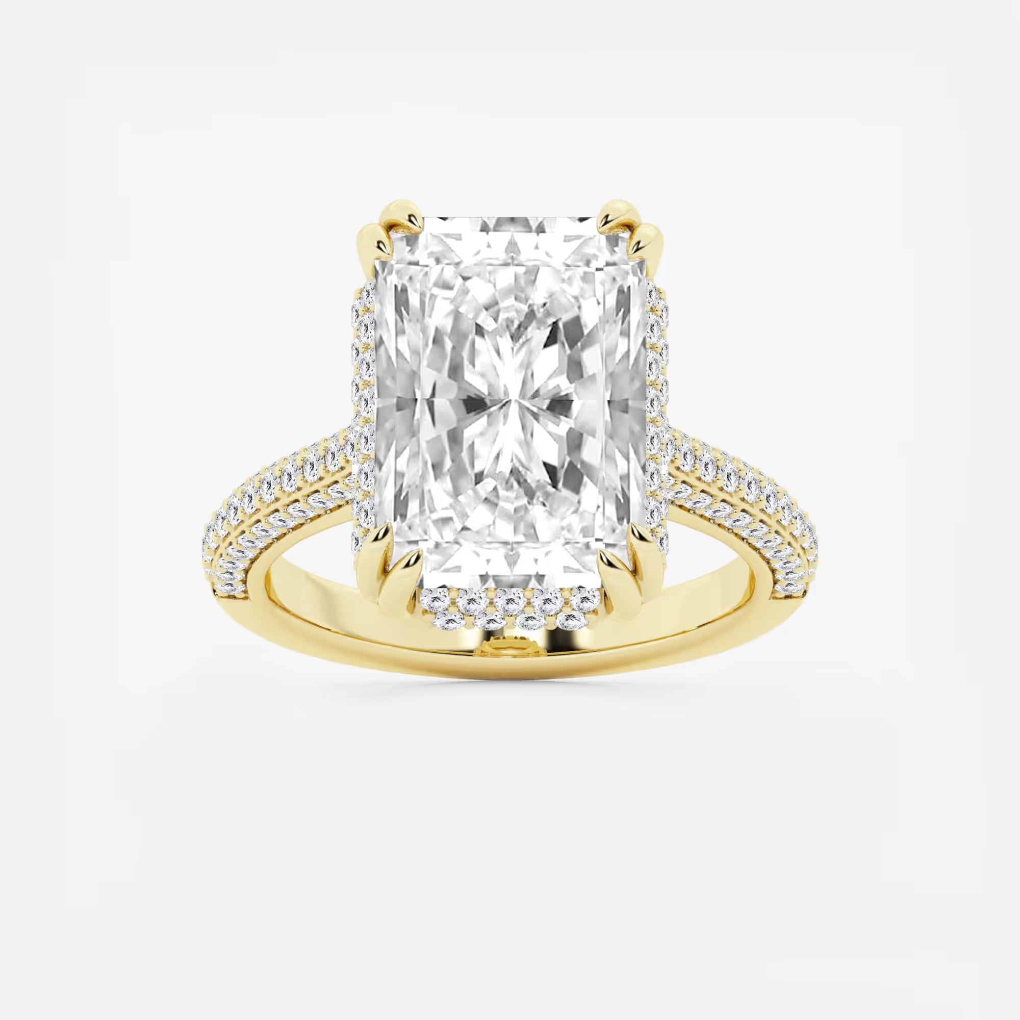 Aveline Radiant Lab-Grown Diamond Double Prong Hidden Halo Engagement Ring