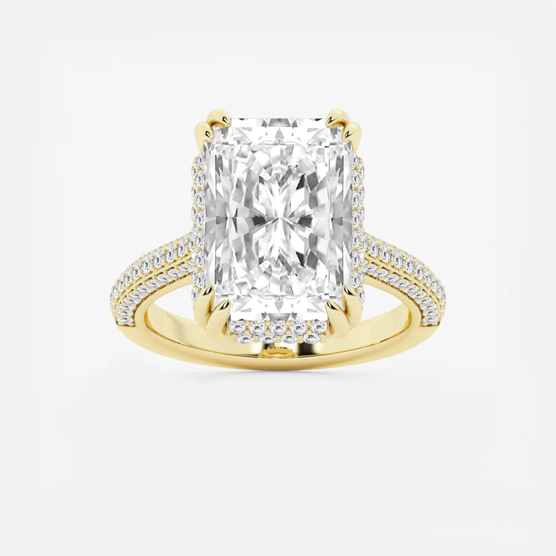 Aveline Radiant Lab-Grown Diamond Double Prong Hidden Halo Engagement Ring