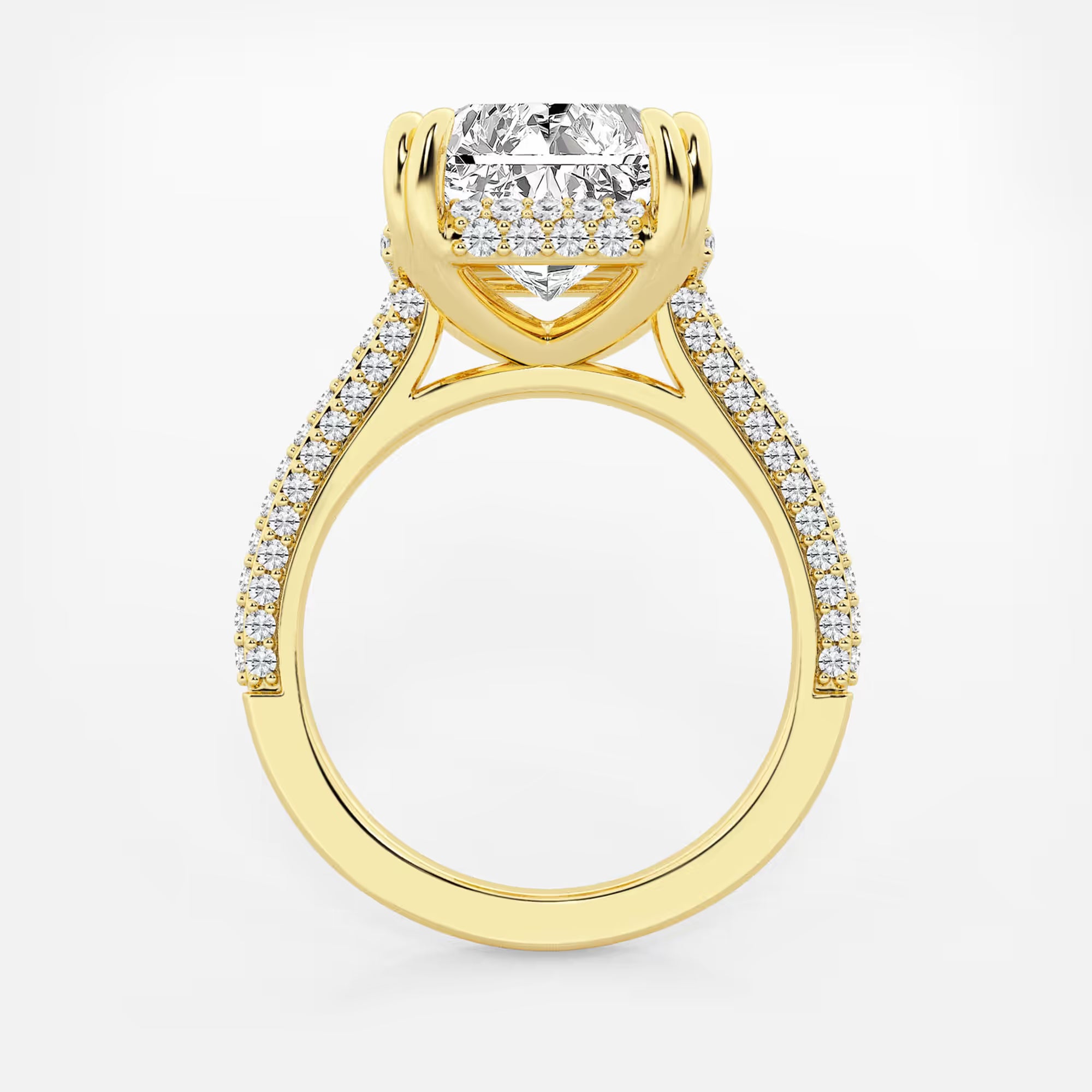 Aveline Radiant Lab-Grown Diamond Double Prong Hidden Halo Engagement Ring
