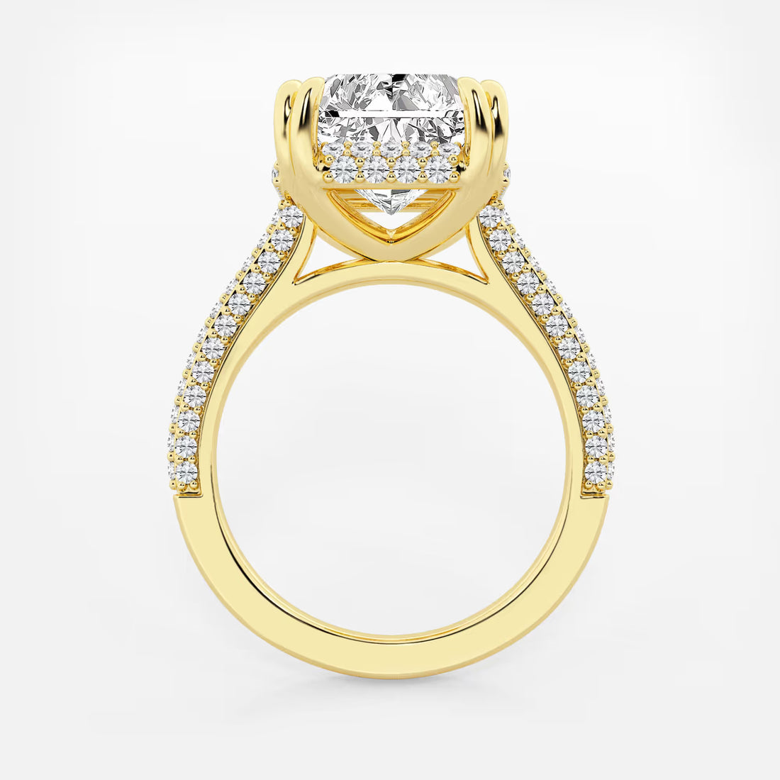 Aveline Radiant Lab-Grown Diamond Double Prong Hidden Halo Engagement Ring