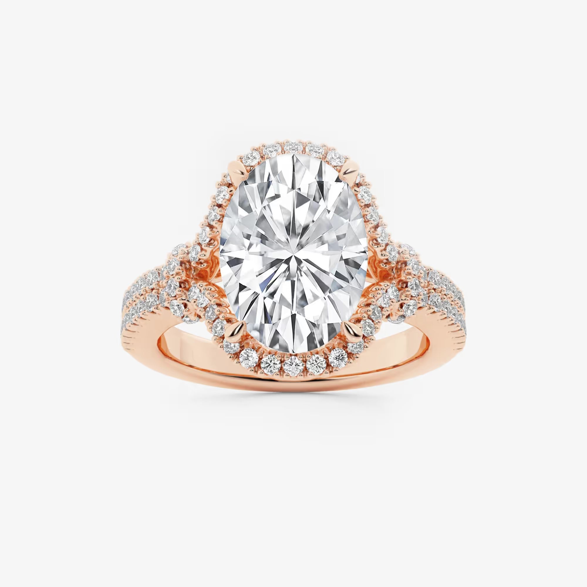 Classic Oval Cut Lab-Grown Diamond Engagement Ring with Brilliant Side Accents