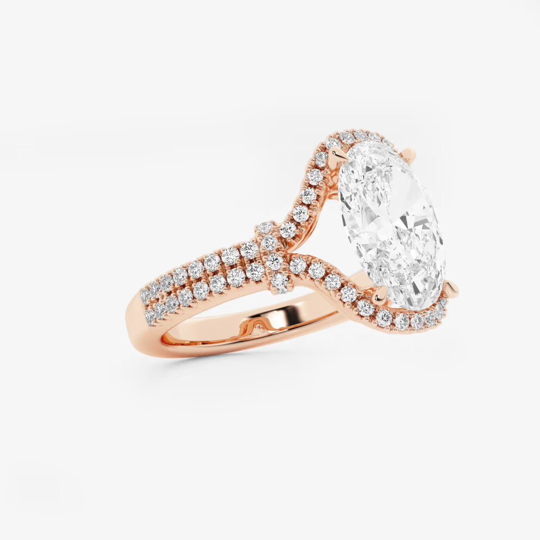 Classic Oval Cut Lab-Grown Diamond Engagement Ring with Brilliant Side Accents