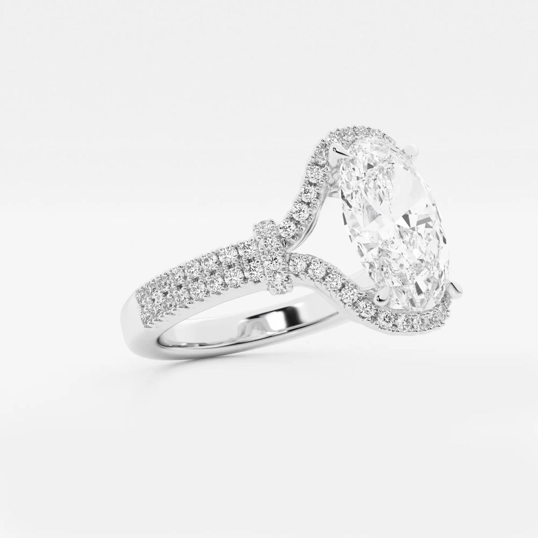 Classic Oval Cut Lab-Grown Diamond Engagement Ring with Brilliant Side Accents