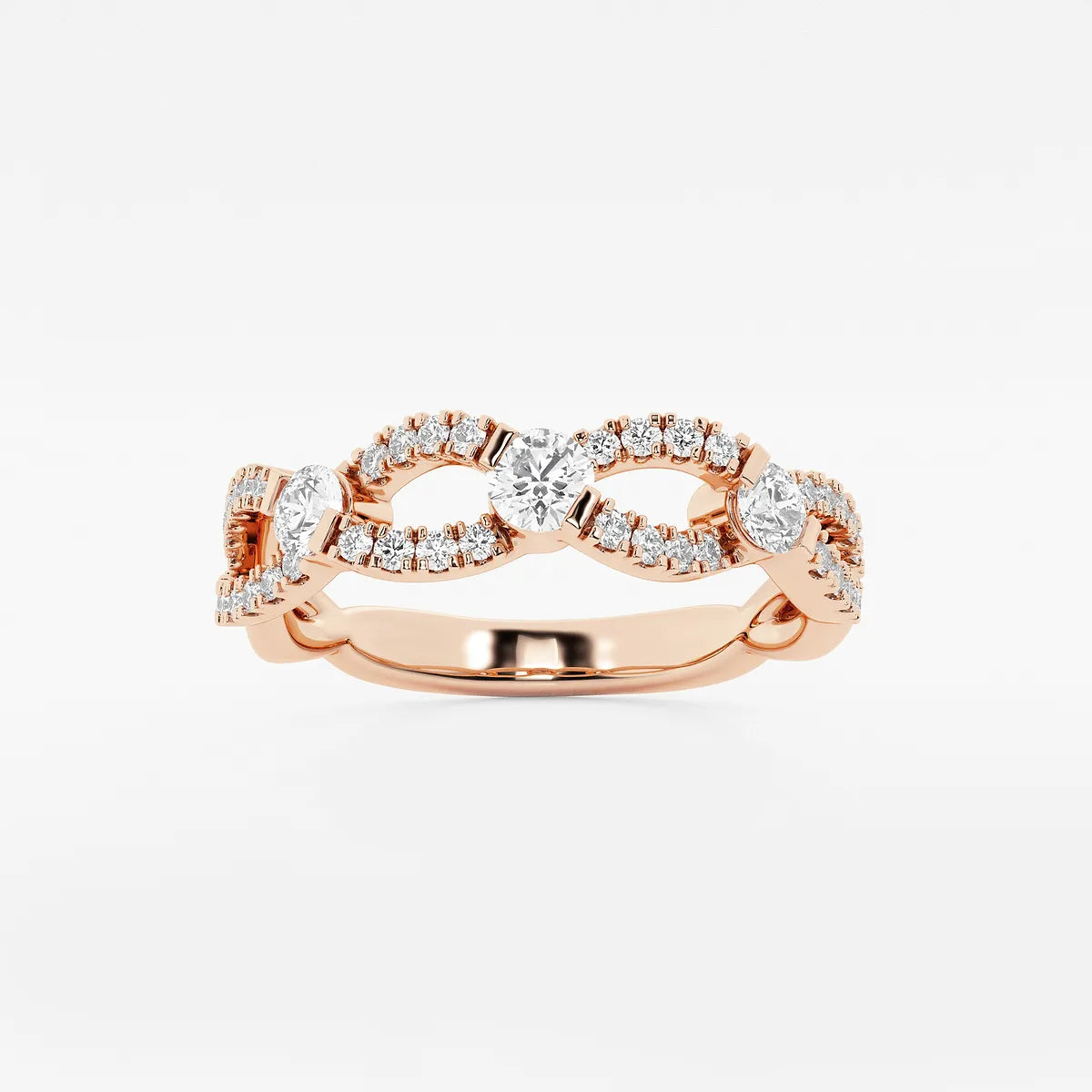 Infinelle Round Lab-Grown Diamond Stackable Infinity Ring