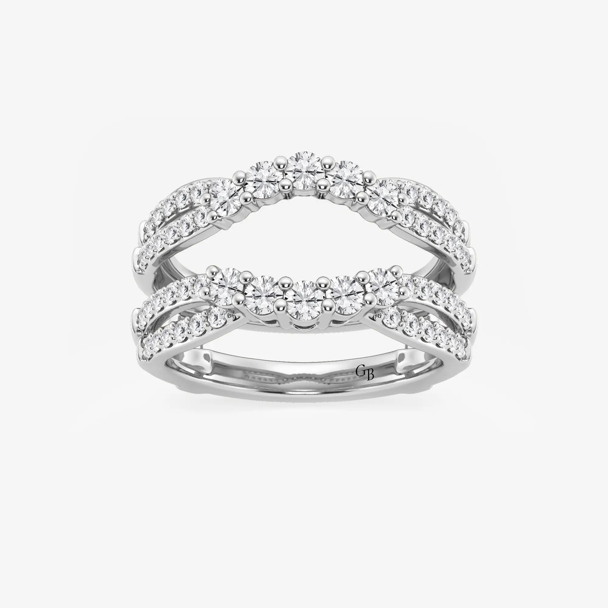 Gradiva Luxe Round Lab-Grown Diamond Graduated Crossover Ring Enhancer