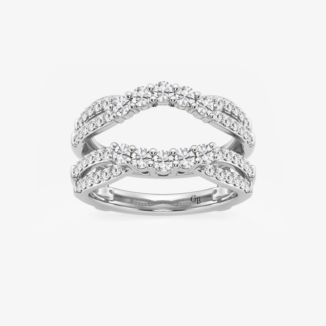 Gradiva Luxe Round Lab-Grown Diamond Graduated Crossover Ring Enhancer