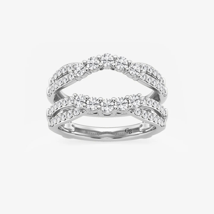Gradiva Luxe Round Lab-Grown Diamond Graduated Crossover Ring Enhancer