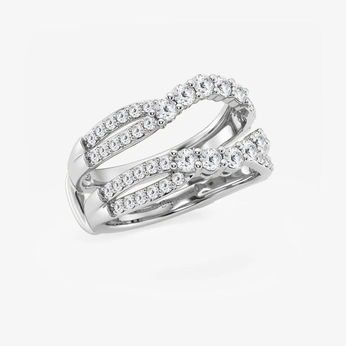 Gradiva Luxe Round Lab-Grown Diamond Graduated Crossover Ring Enhancer