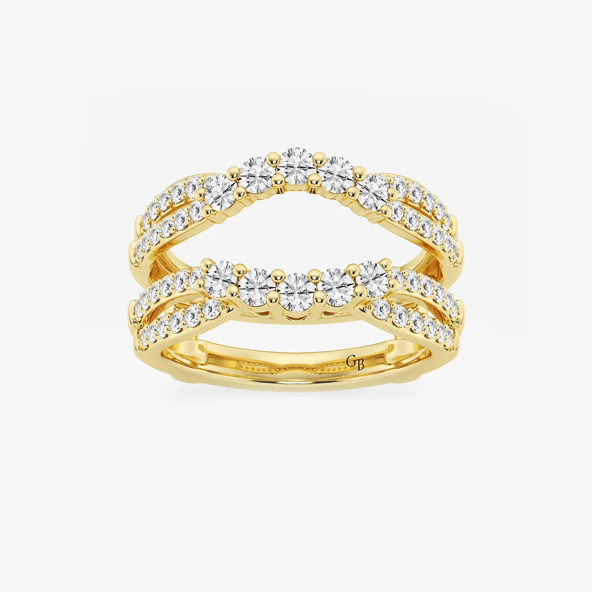 Gradiva Luxe Round Lab-Grown Diamond Graduated Crossover Ring Enhancer