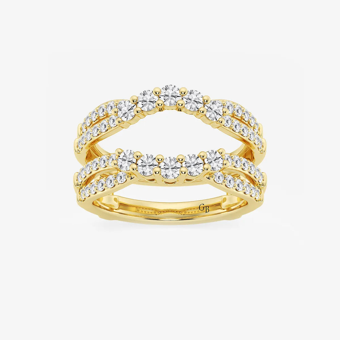 Gradiva Luxe Round Lab-Grown Diamond Graduated Crossover Ring Enhancer