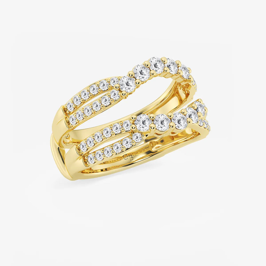 Gradiva Luxe Round Lab-Grown Diamond Graduated Crossover Ring Enhancer