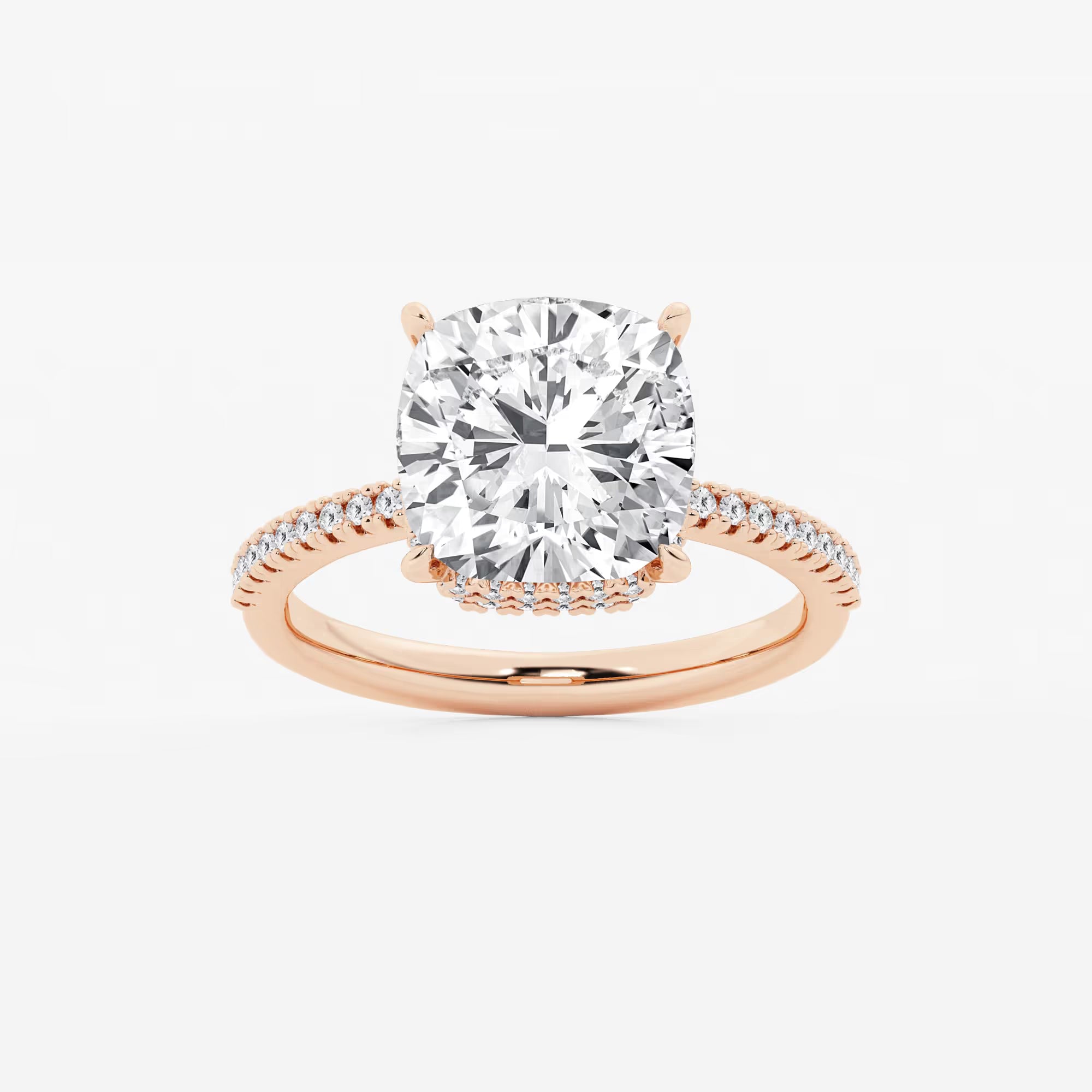 Cushion Lab Grown Diamond Eternity Engagement Ring