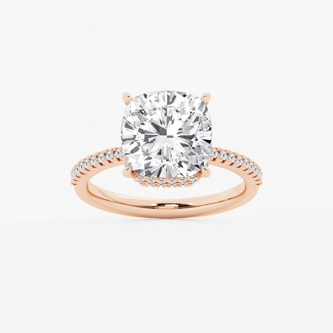 Cushion Lab Grown Diamond Eternity Engagement Ring