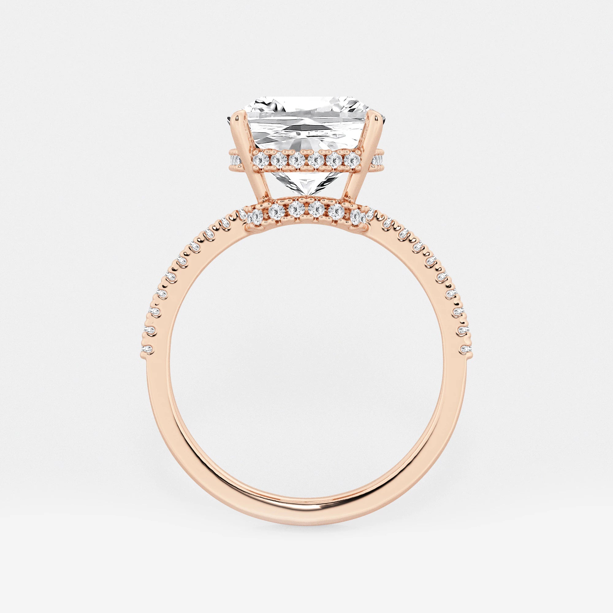 Cushion Lab Grown Diamond Eternity Engagement Ring