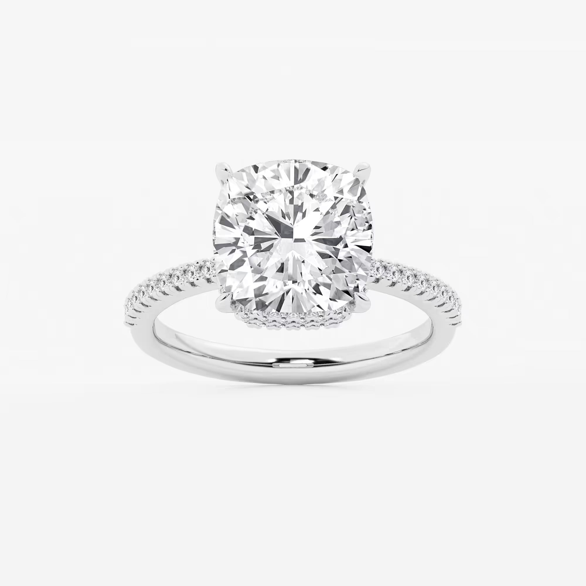 Cushion Lab Grown Diamond Eternity Engagement Ring