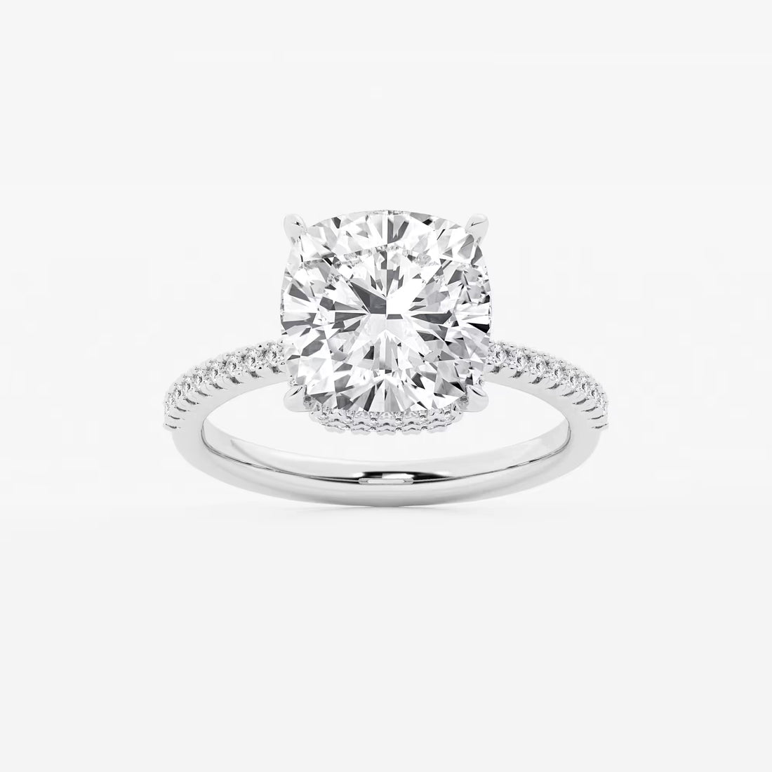Cushion Lab Grown Diamond Eternity Engagement Ring