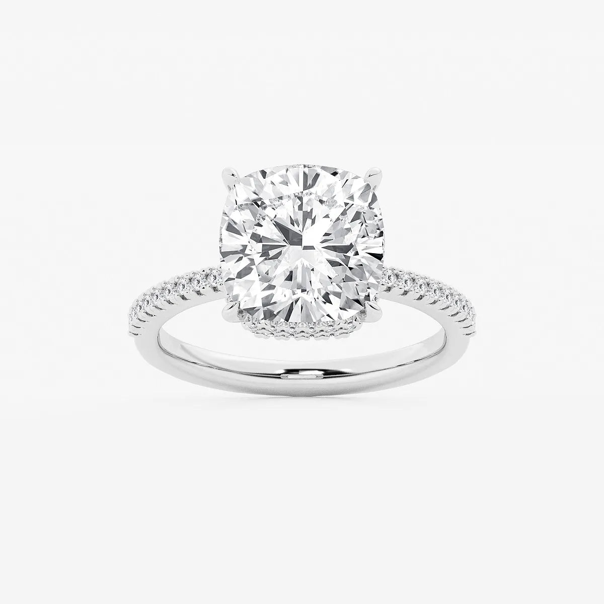 Cushion Lab Grown Diamond Eternity Engagement Ring