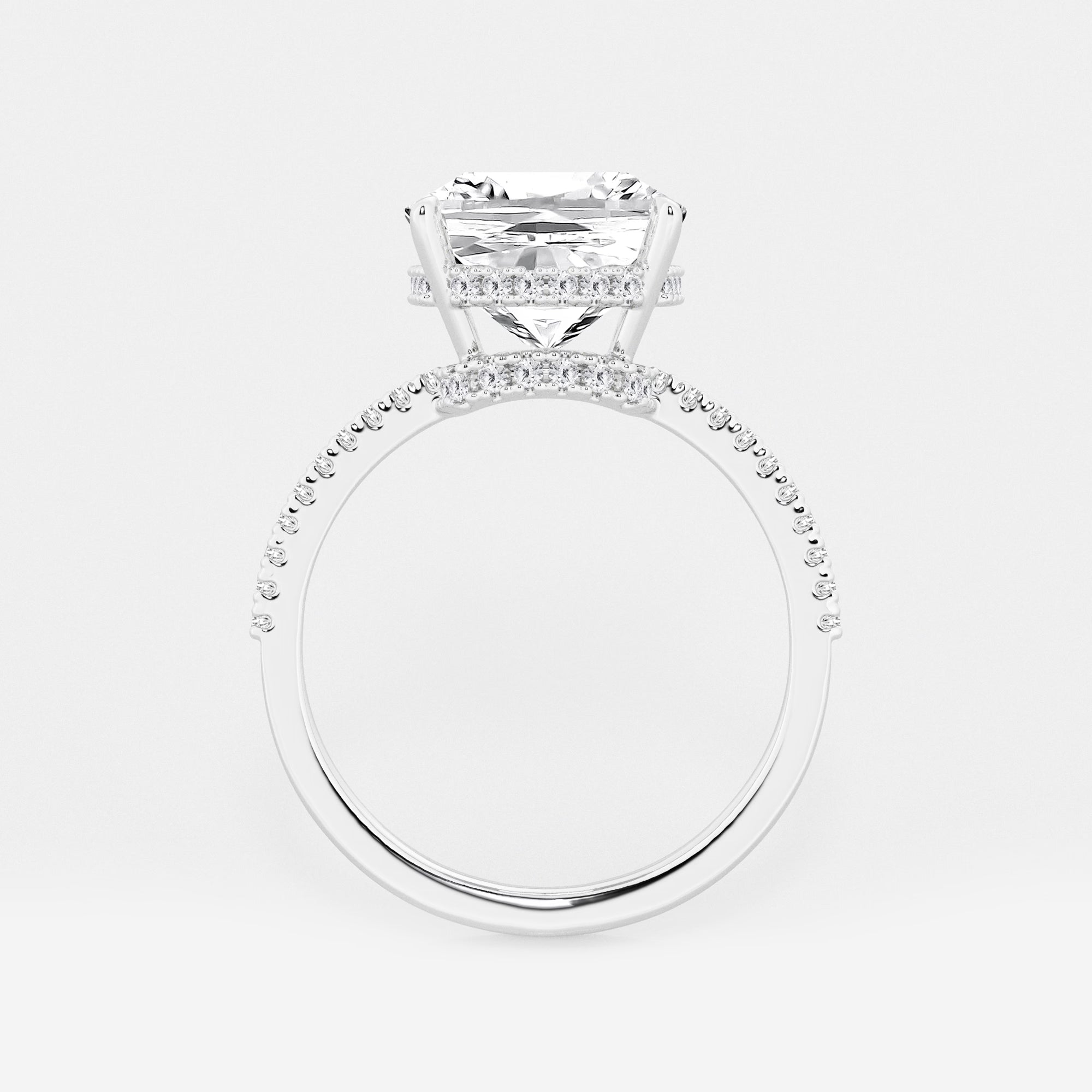 Cushion Lab Grown Diamond Eternity Engagement Ring