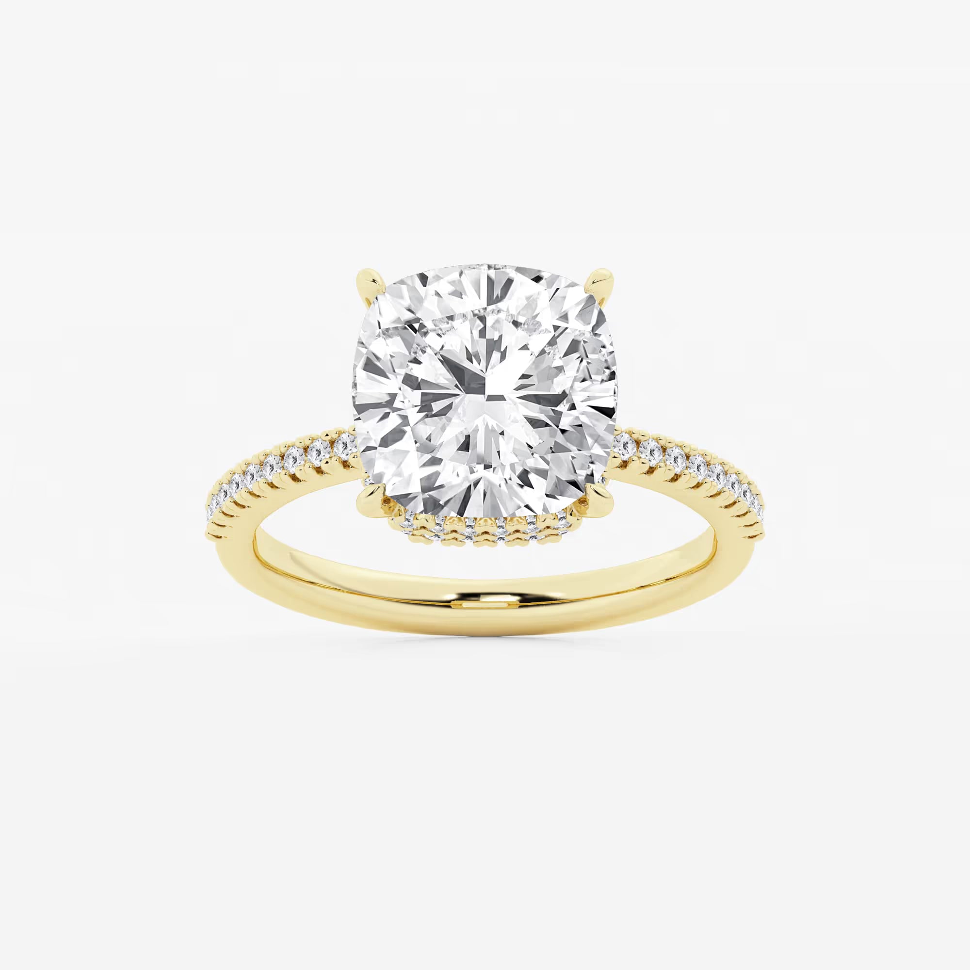 Cushion Lab Grown Diamond Eternity Engagement Ring