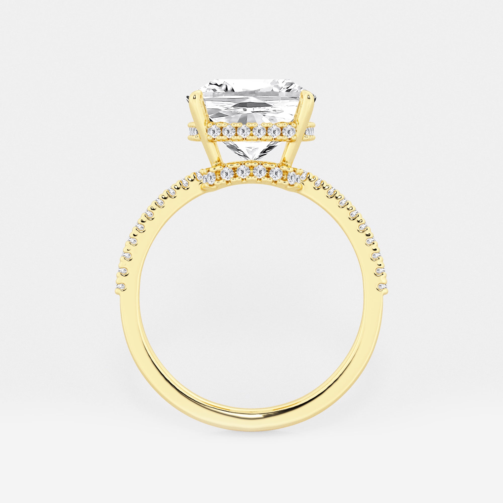 Cushion Lab Grown Diamond Eternity Engagement Ring