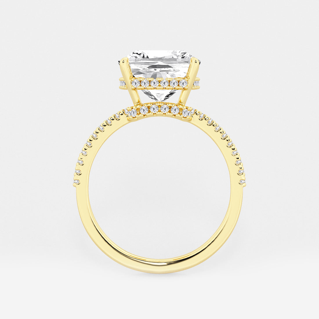 Cushion Lab Grown Diamond Eternity Engagement Ring