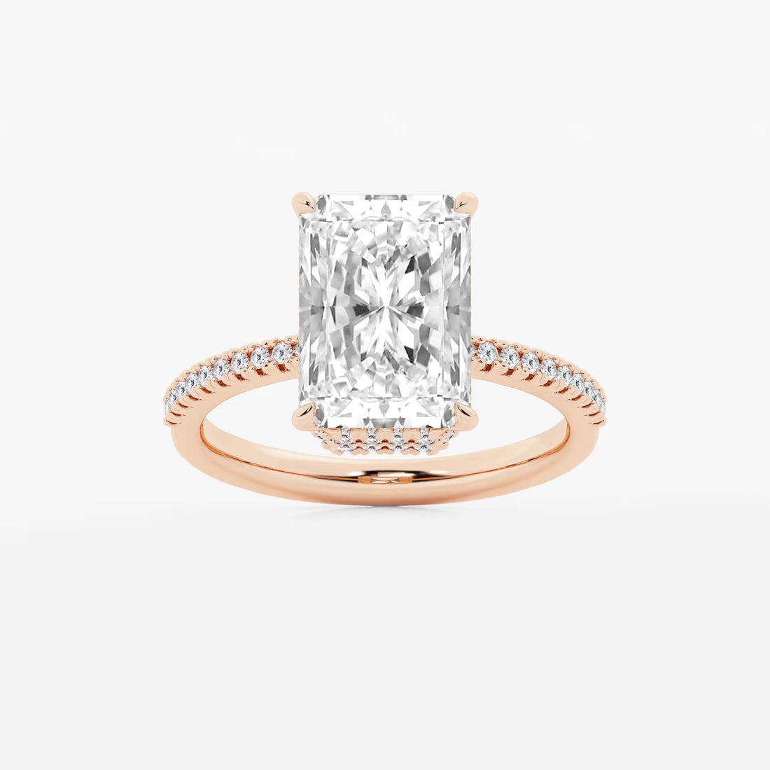 Elantra Lab-Grown Diamond Side Stone Engagement Ring