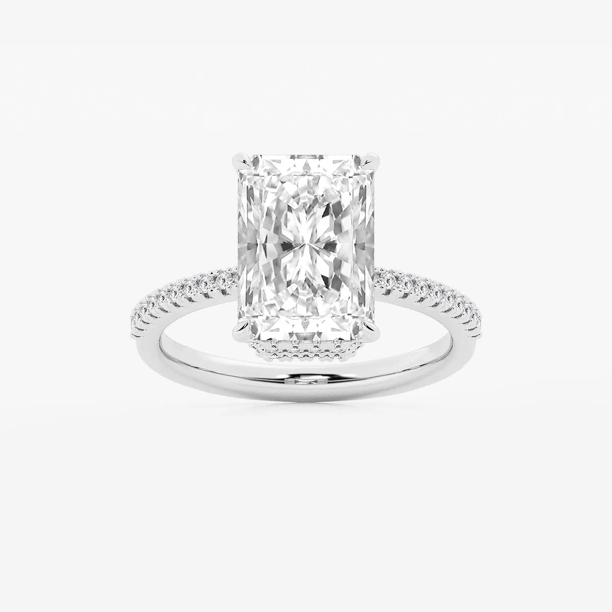 Elantra Lab-Grown Diamond Side Stone Engagement Ring