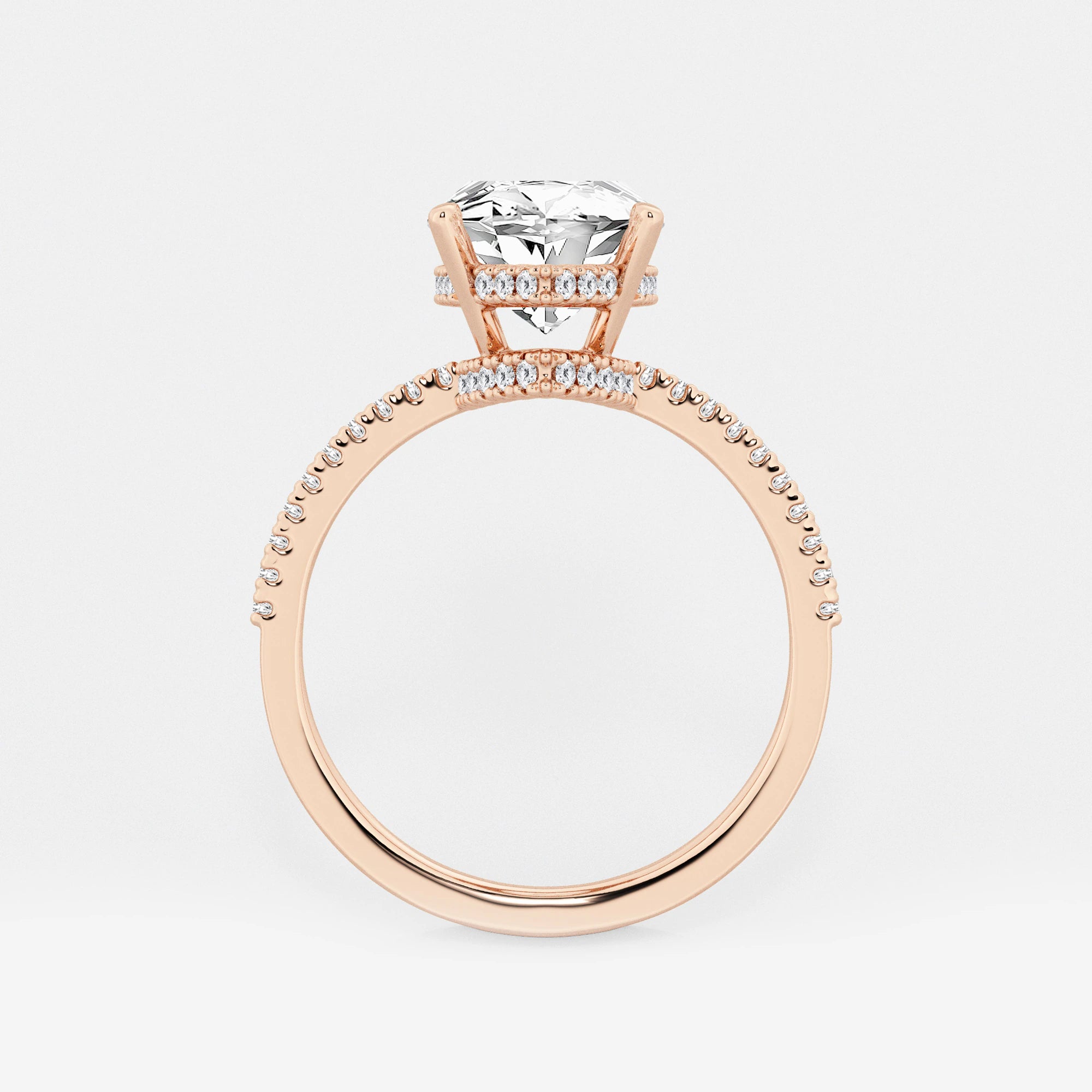 Serenité Marquise Lab-Grown Diamond Side Stone Engagement Ring